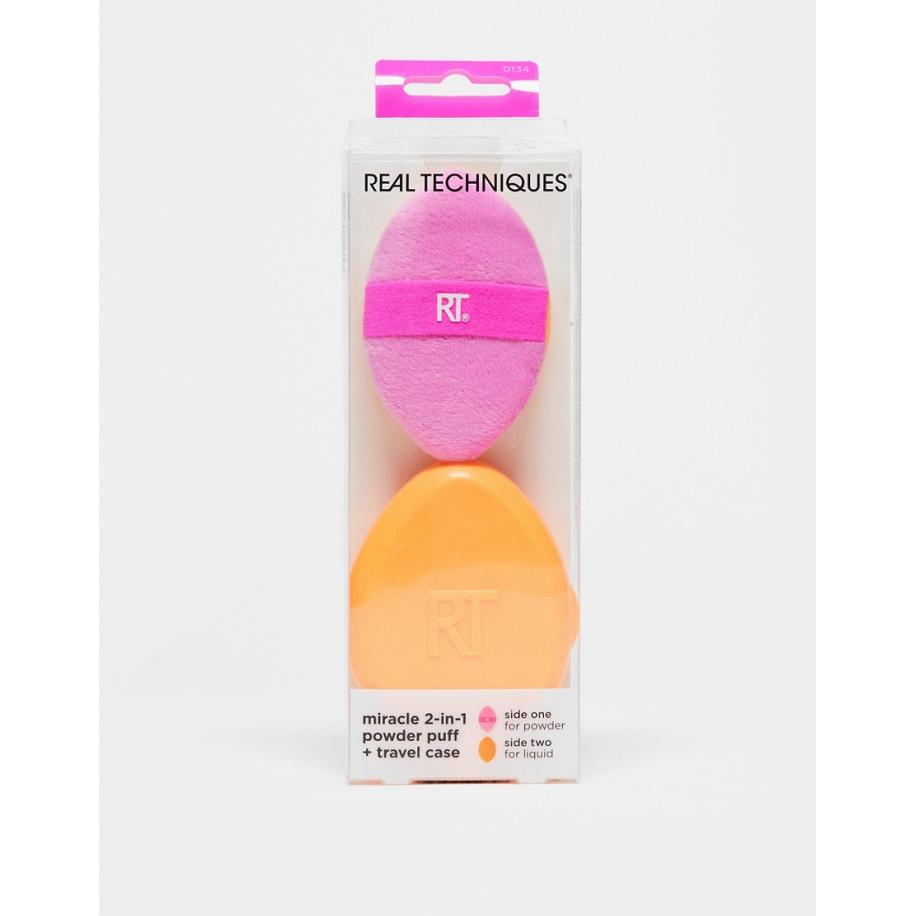 Real Techniques Miracle 2 in 1 poederdons met reisetui-Oranje