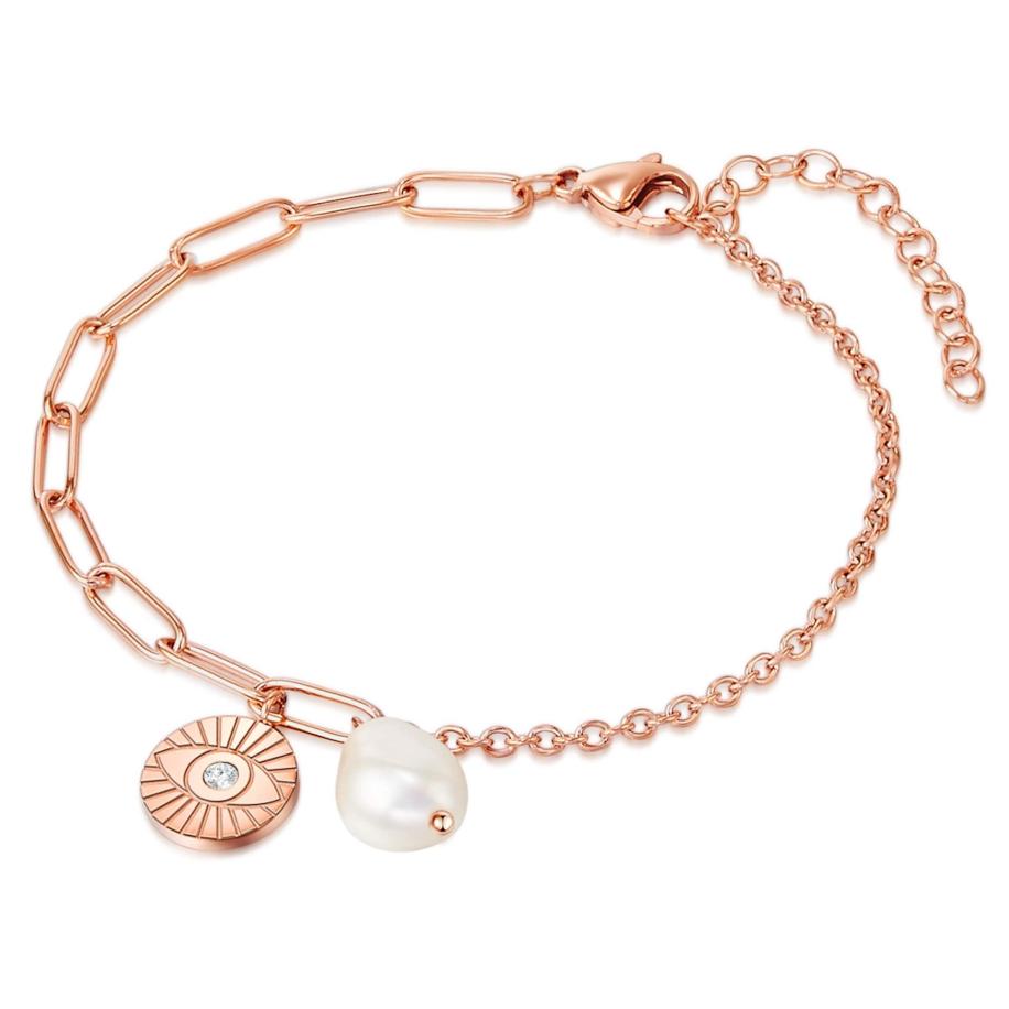 Valero Pearls Valero Pearls Armband rose-goud / parelwit -