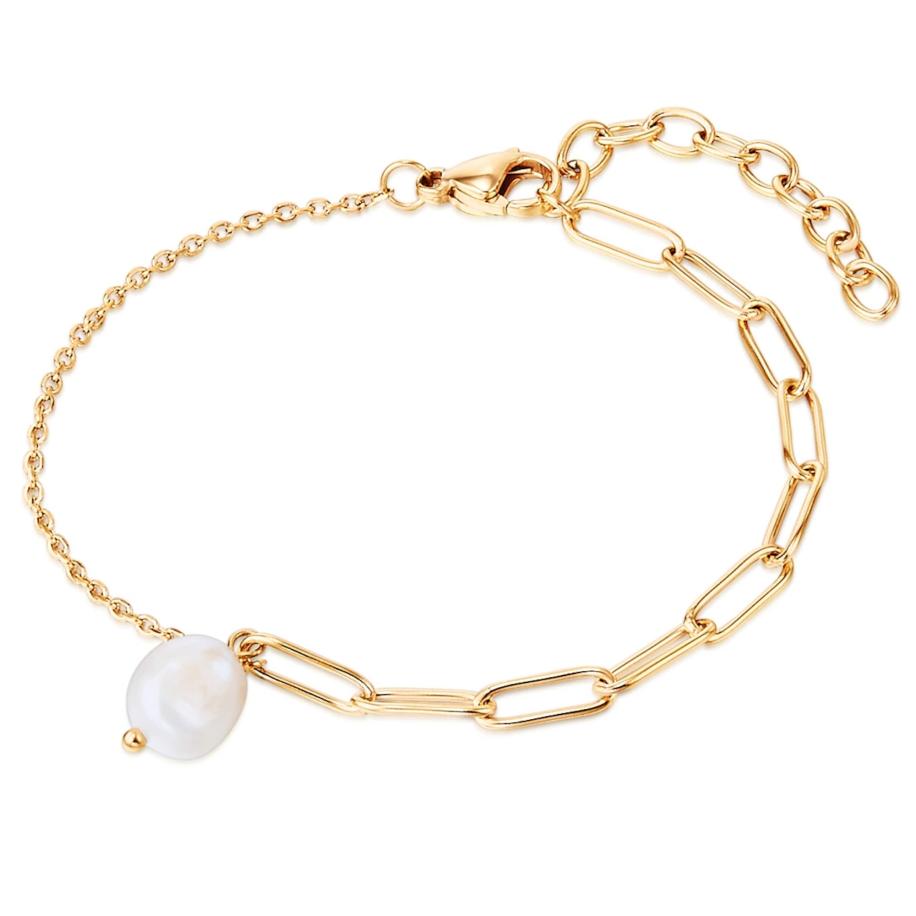 Valero Pearls Valero Pearls Armband goudgeel / parelwit -