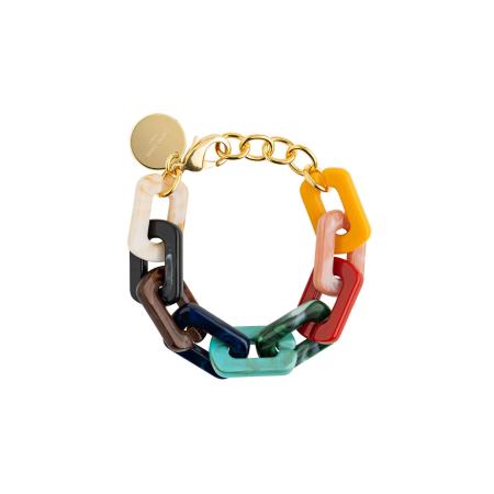 Cheeky Chain Munich Armband Holly blauw / geel / goud / rood