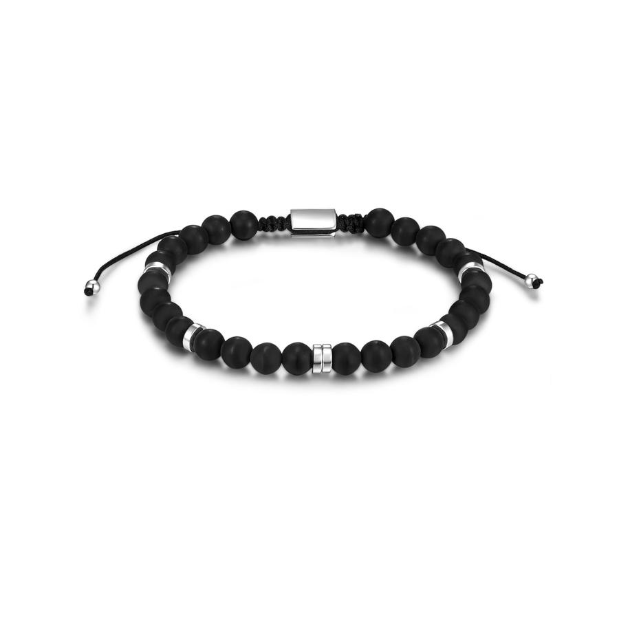 Männerglanz Männerglanz Armband zwart / zilver -