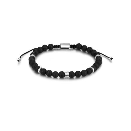 Männerglanz Männerglanz Armband zwart / zilver