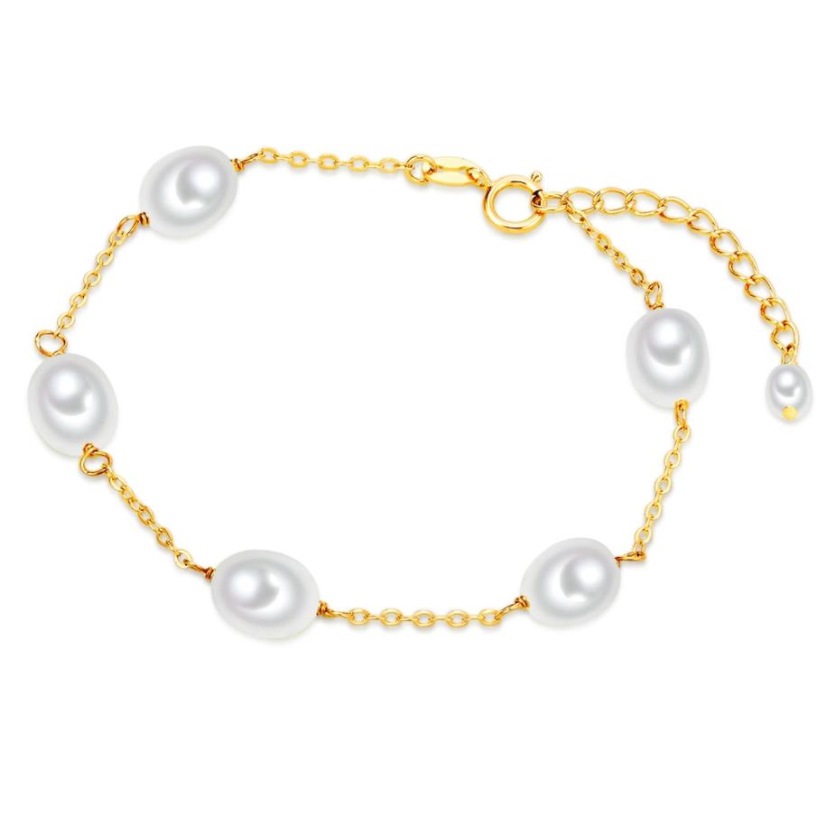 Valero Pearls Valero Pearls Armband goud / parelwit -