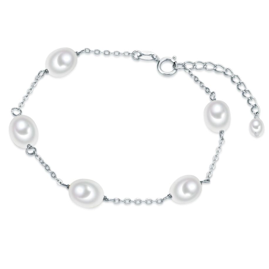 Valero Pearls Valero Pearls Armband zilver / parelwit -