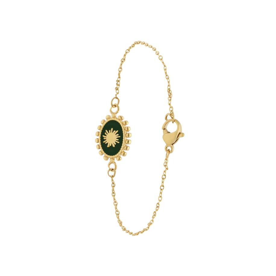 Lucardi Lucardi Armband goud / groen -