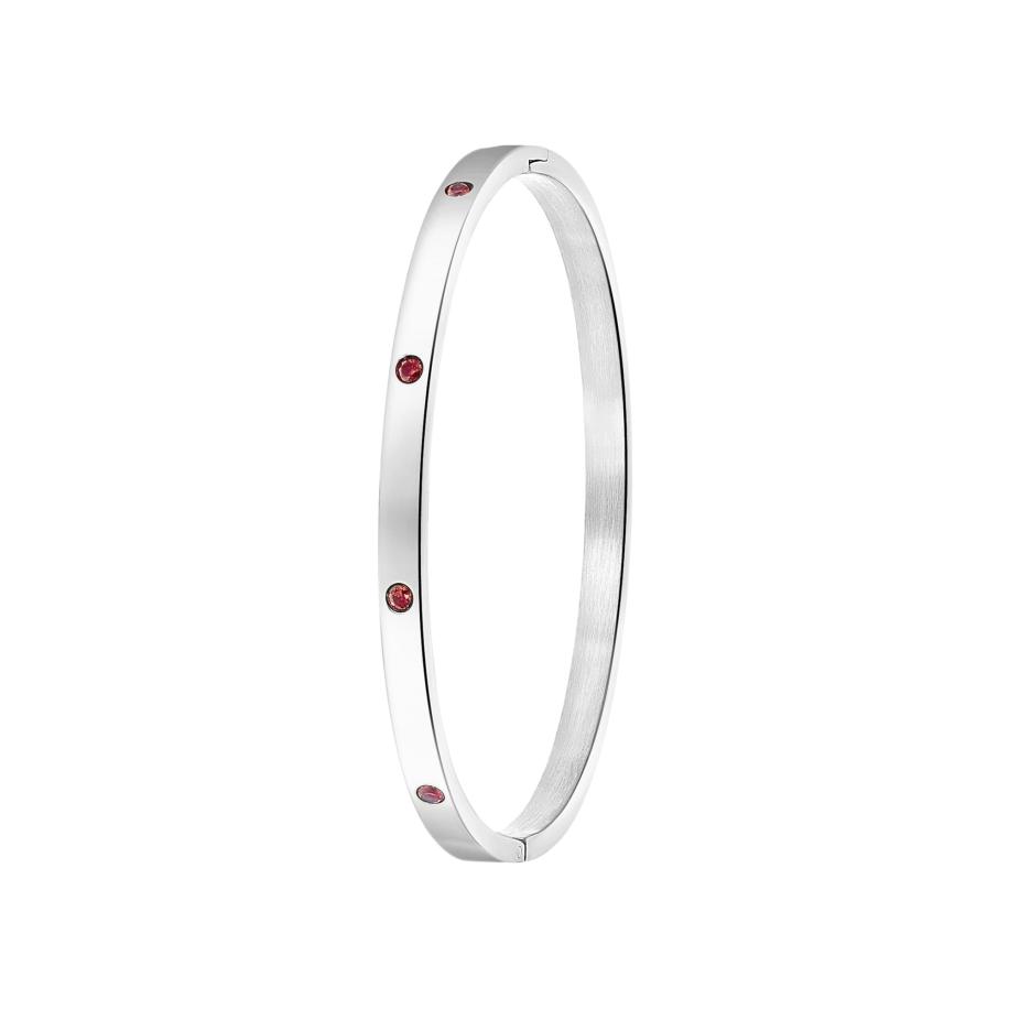 Lucardi Lucardi Armband rood / zilver -