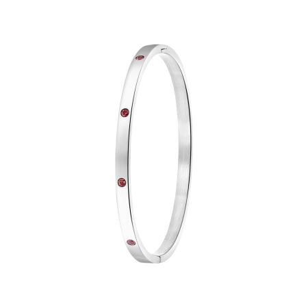 Lucardi Lucardi Armband rood / zilver