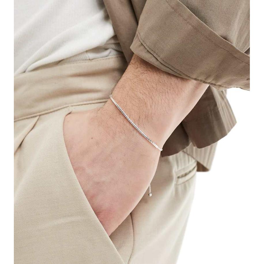 ASOS DESIGN - Schakelarmband van sterling zilver Zilver
