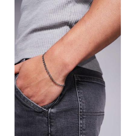 ASOS DESIGN - Schakelarmband met hartvormige schakels van waterbestendig roestvrij staal in zilverkleur