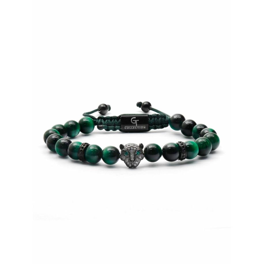 GT Collection Armband Leopard Head groen Groen