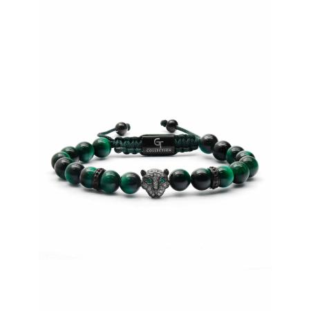 GT Collection GT Collection Armband Leopard Head groen