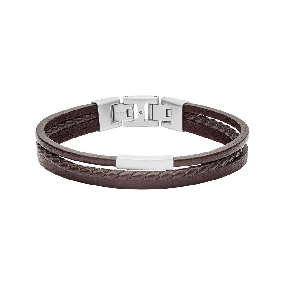 Fossil FOSSIL Armband donkerbruin / zilver -