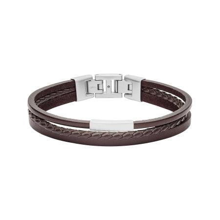 Fossil FOSSIL Armband donkerbruin / zilver