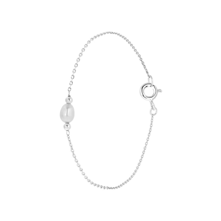 Lucardi Lucardi Armband Modern zilver / parelwit -