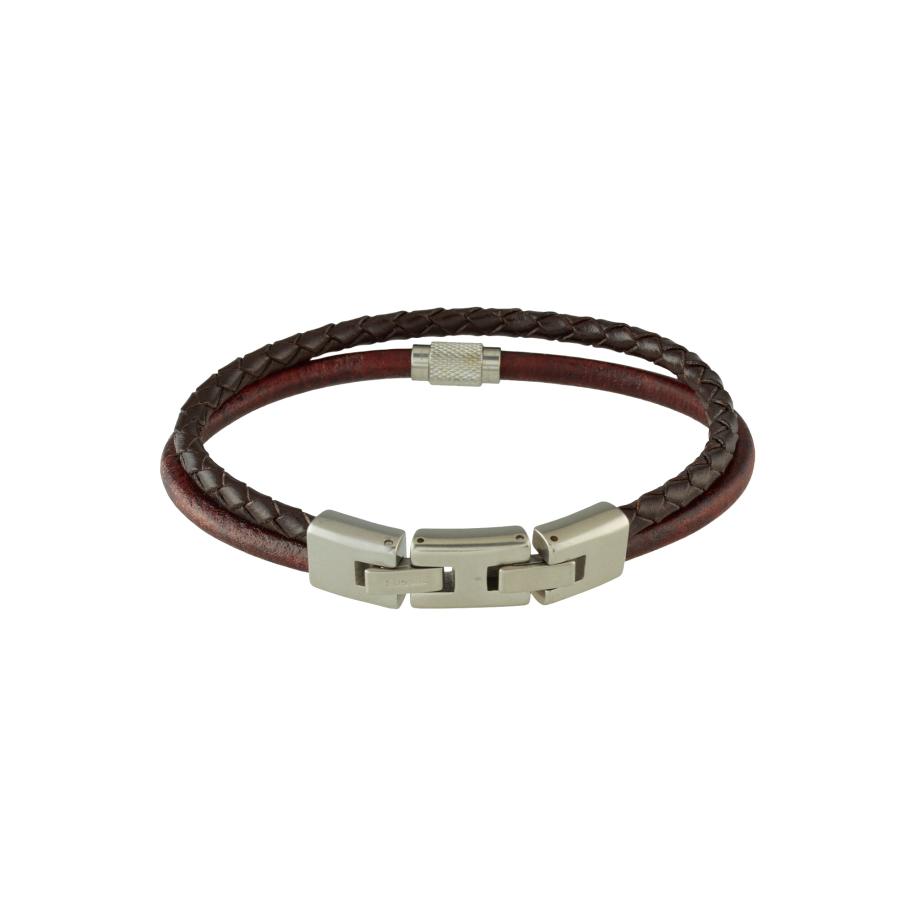 Fossil FOSSIL Armband donkerbruin / zilver -