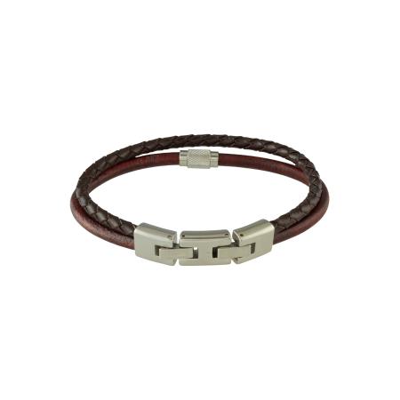 Fossil FOSSIL Armband donkerbruin / zilver