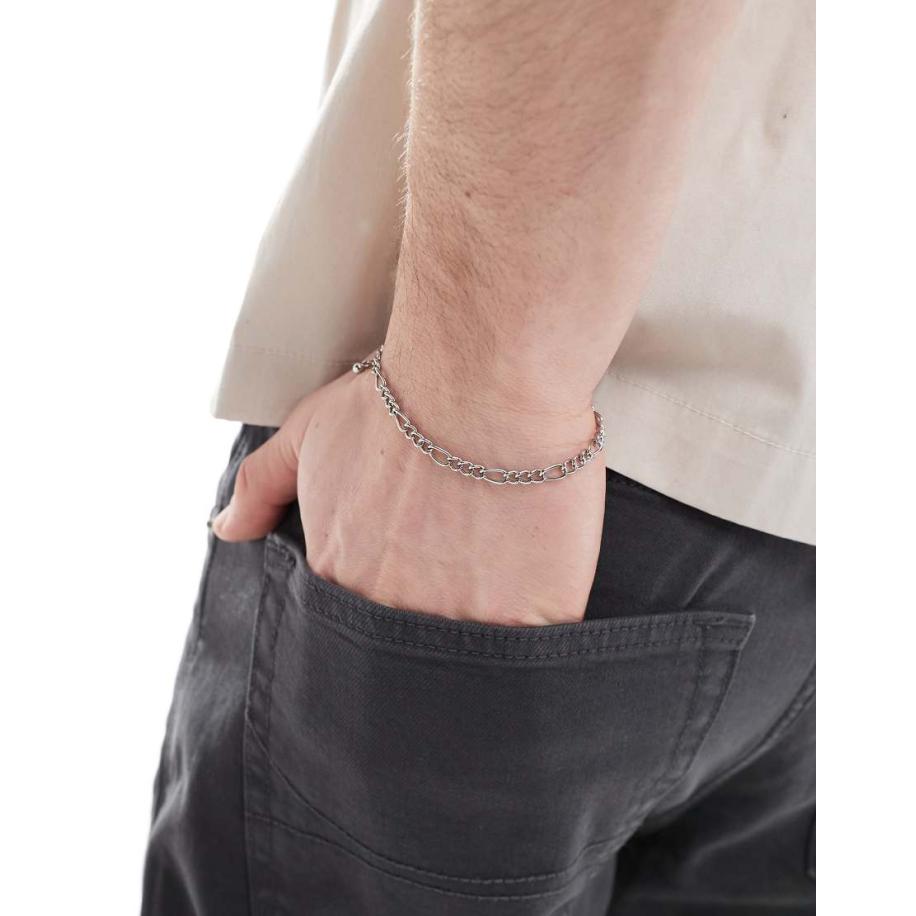 ASOS DESIGN - Figaro - Schakelarmband in zilverkleur Zilver
