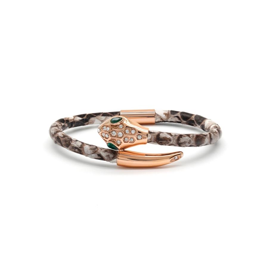 GT Collection Armband Snake Head lichtbruin Bruin