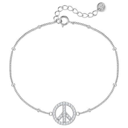 Glanzstücke München Armband Peace van Sterling zilver in Zilver