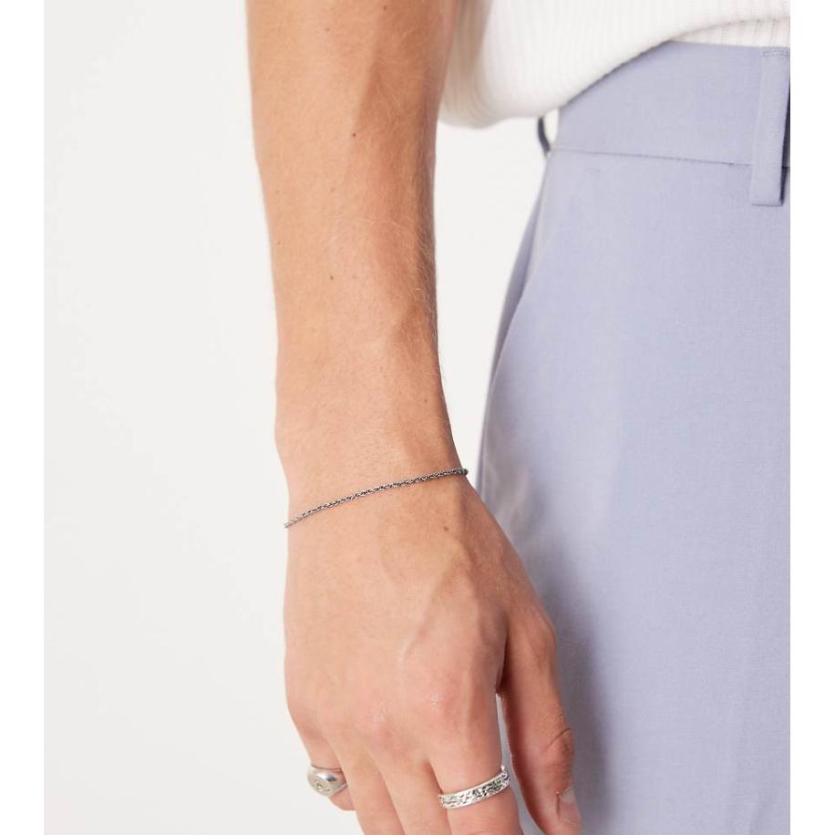 ASOS DESIGN - Schakelarmband van echt zilver in zilverkleur Zilver