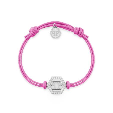Philipp Plein Jewellery Armband Linked pink / zilver / transparant