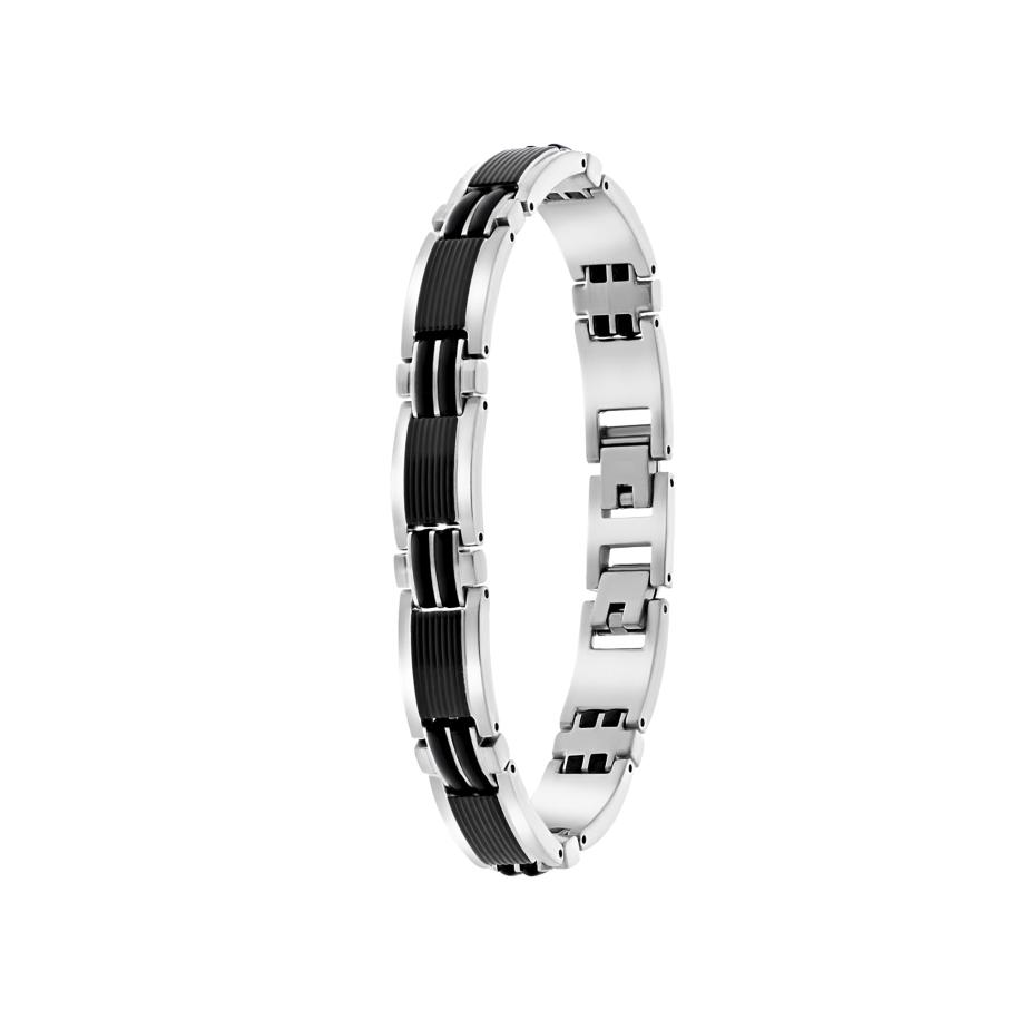 Lucardi Lucardi Armband zwart / zilver -