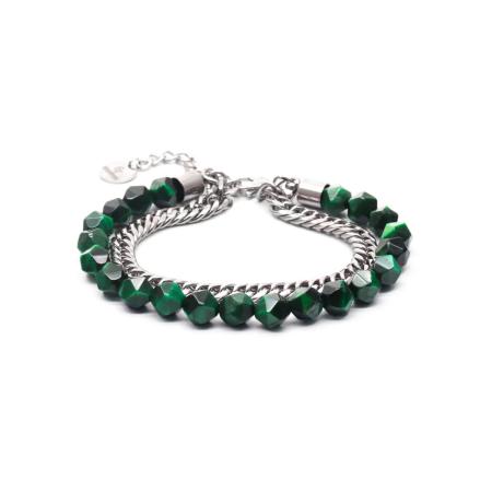 GT Collection GT Collection Armband Faceted-Bead groen