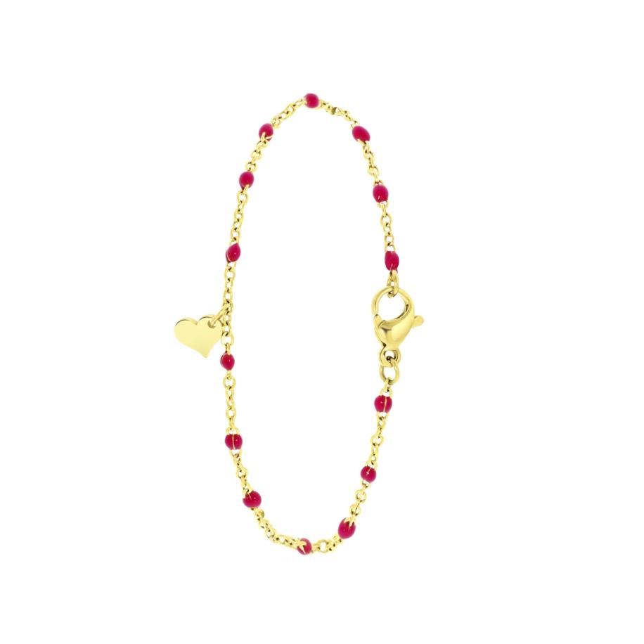 Lucardi Lucardi Armband goud / robijnrood -