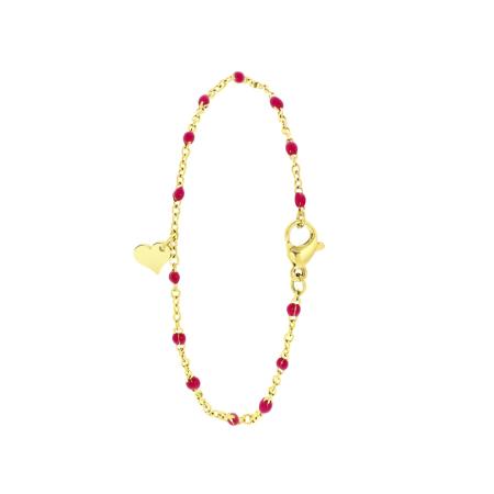 Lucardi Lucardi Armband goud / robijnrood