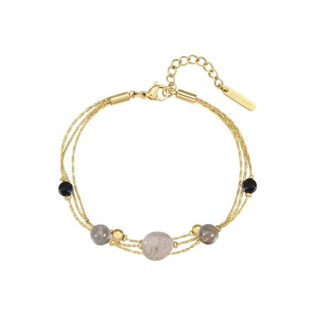 EASTSIDE Eastside Armband goudgeel / rookgrijs / zwart