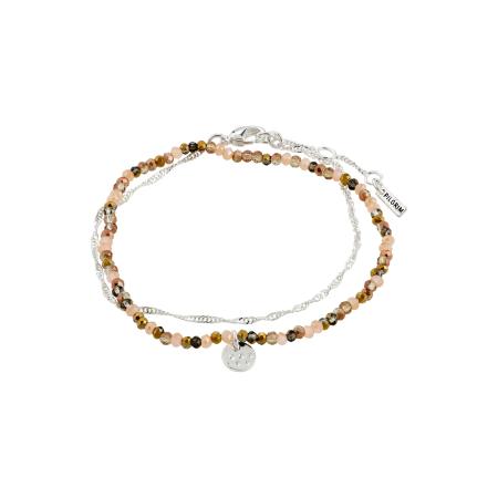 Pilgrim Pilgrim Armband Bellamy crème / bruin / zwart / zilver