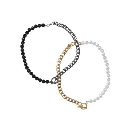 Urban Classics Urban Classics Armband goud / zwart / parelwit