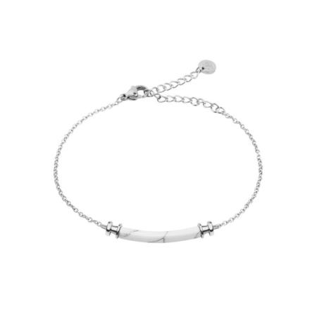 Paul Hewitt Armband Starboard Marble zilver / wit