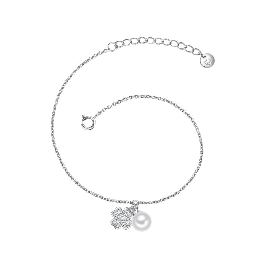 Glanzstücke München Armband Klavertje vier van Sterling zilver in Zilver -