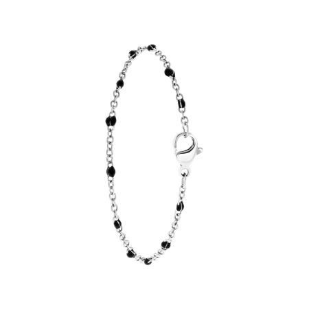 Lucardi Lucardi Armband zwart / zilver