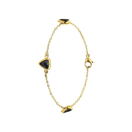 Lucardi Lucardi Armband Chic goud / zwart