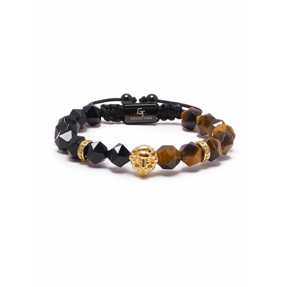 GT Collection Armband Wildcat King sepia / donkerbruin / goud / zwart Zwart