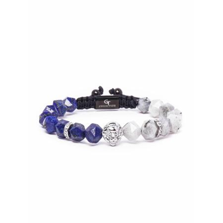 GT Collection GT Collection Armband Wildcat King enziaan / donkerblauw / zilver / eierschaal