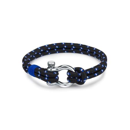 True Rebels True Rebels Armband blauw / zwart / zilver / wit