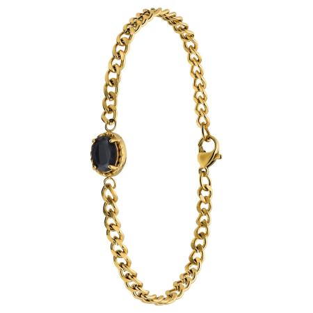 Lucardi Lucardi Armband goud / zwart