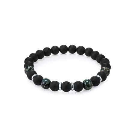 True Rebels True Rebels Armband smaragd / zwart / zilver