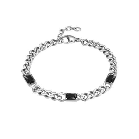 True Rebels True Rebels Armband zwart / zilver