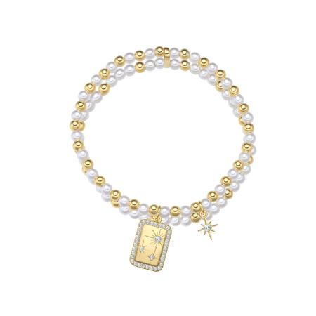 Yokoamii Yokoamii Armband goudgeel / wit