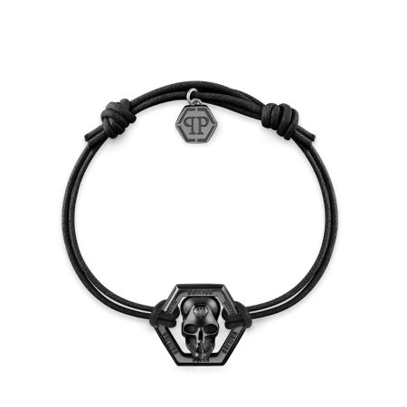 Philipp Plein Philipp Plein Jewellery Armband Friendship Hexagon Skull zwart