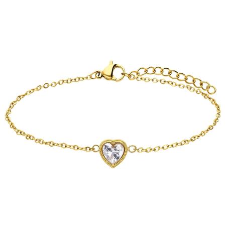 Lucardi Lucardi Armband Weinlese goud / transparant