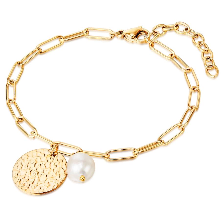 Valero Pearls Valero Pearls Armband goud / parelwit -