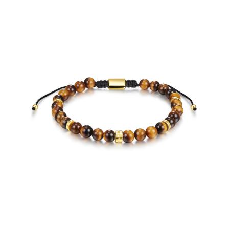 Männerglanz Männerglanz Armband karamel / donkerbruin / zilver