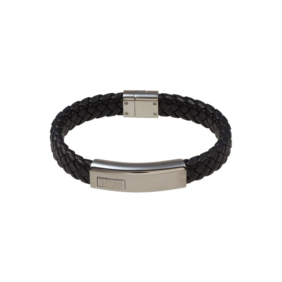 Hugo Boss HUGO Armband Lander zwart / zilver -