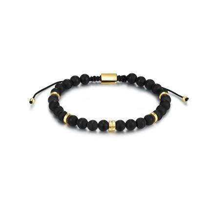 Männerglanz Männerglanz Armband goud / zwart