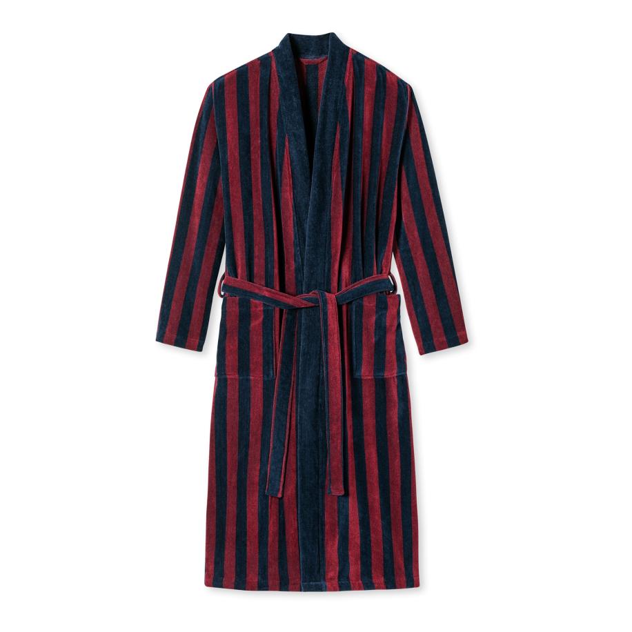 Schiesser uncover by SCHIESSER Badjas lang navy / bordeaux -